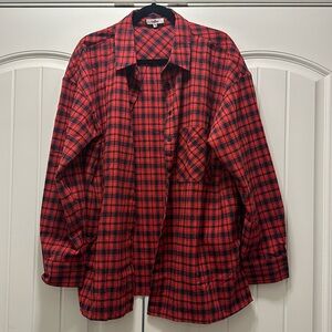 Plaid long sleeve shirt 1x
